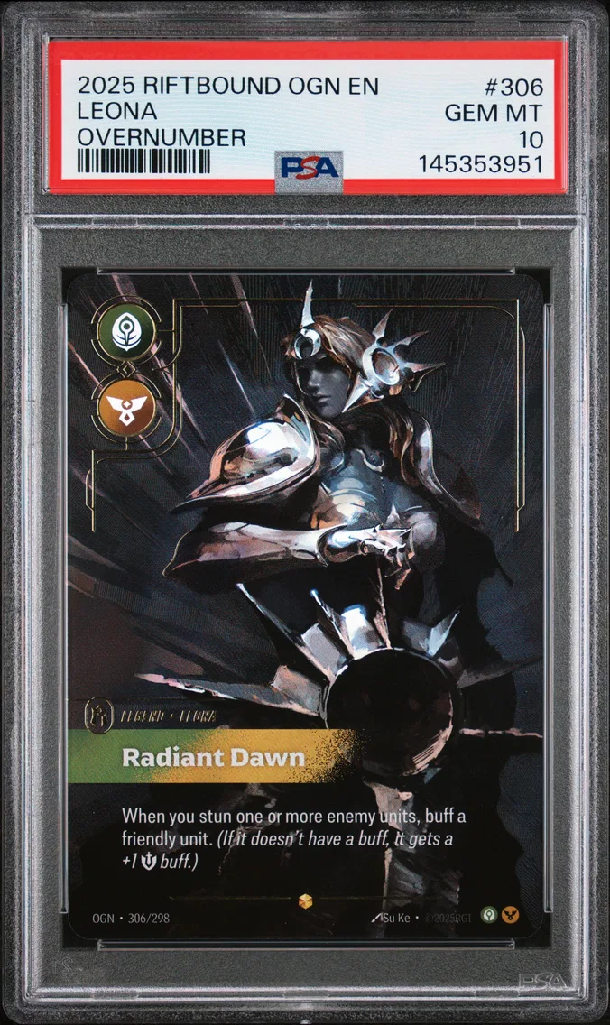 2025 #306 Leona - Radiant Dawn PSA 10 Riftbound: League of Legends Ogn-Origins