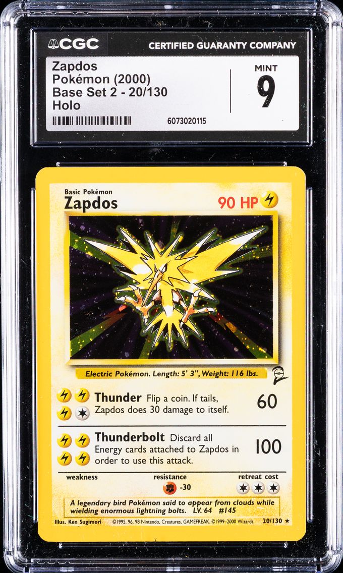 2000 #20 Zapdos-Holo CGC 9 Game 