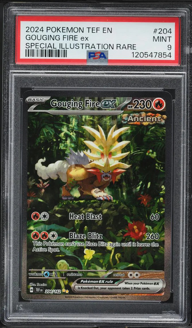 2024 #204 Gouging Fire EX PSA 9 Tef EN-Temporal Forces Pokemon