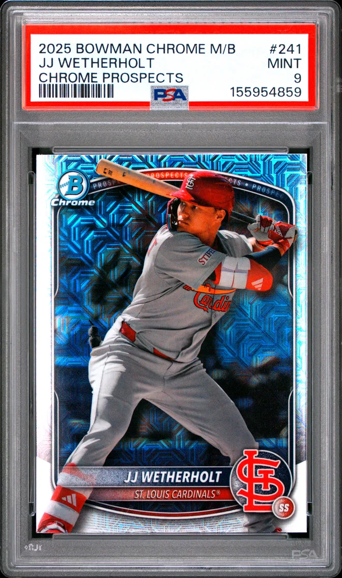 2025 #241 JJ Wetherholt PSA 9 Bowman Chrome Mega Box Chrome Prospects