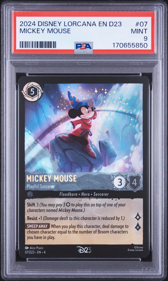 2024 #07 Mickey Mouse - Playful Sorcerer PSA 9 Disney Lorcana EN D23-D23 Expo Promo
