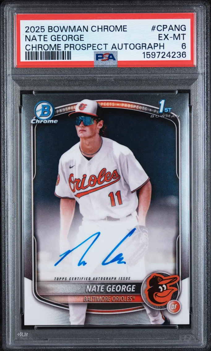 2025 #CPANG Nate George PSA 6 Bowman Chrome Prospect Autographs
