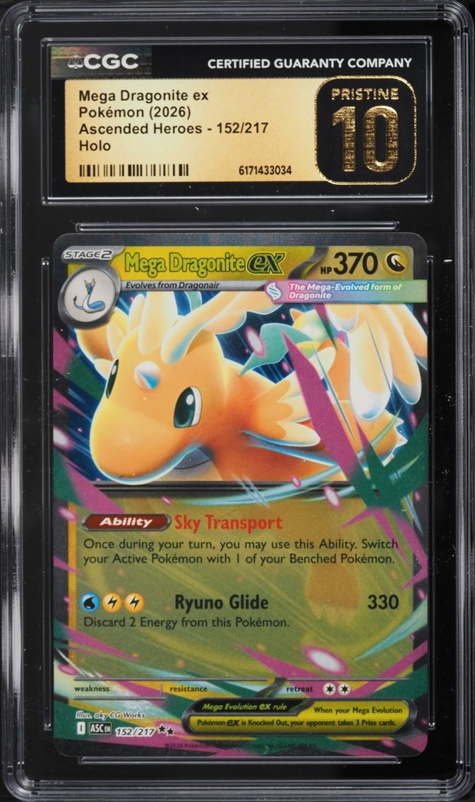 2026 Pokemon Mega Evolution Ascended Heroes Holo Mega Dragonite EX #152 CGC 10 PRISTINE