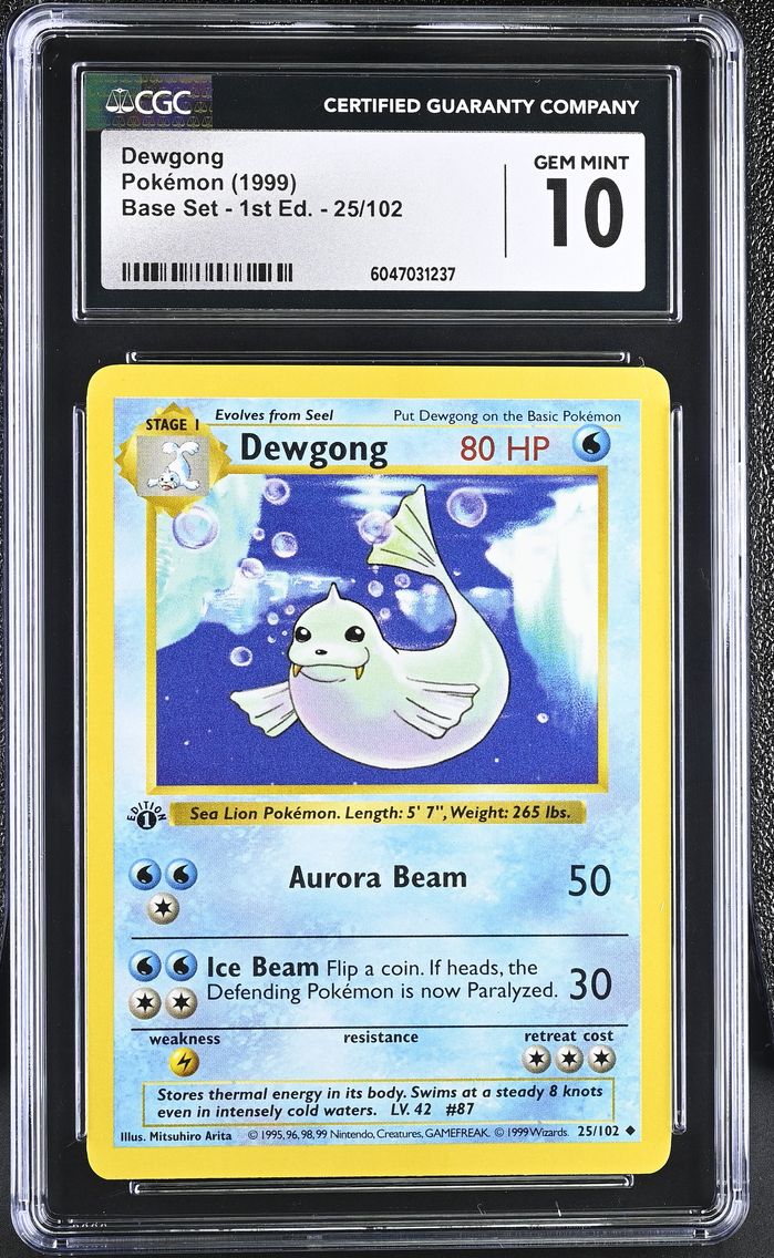 1999 #25 Dewgong CGC 10 Base Set