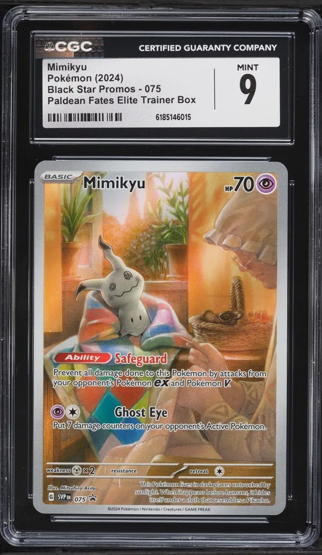 2024 #75 Mimikyu CGC 9 Pokemon Scarlet & Violet Promo Paldean Fates ETB Full Art