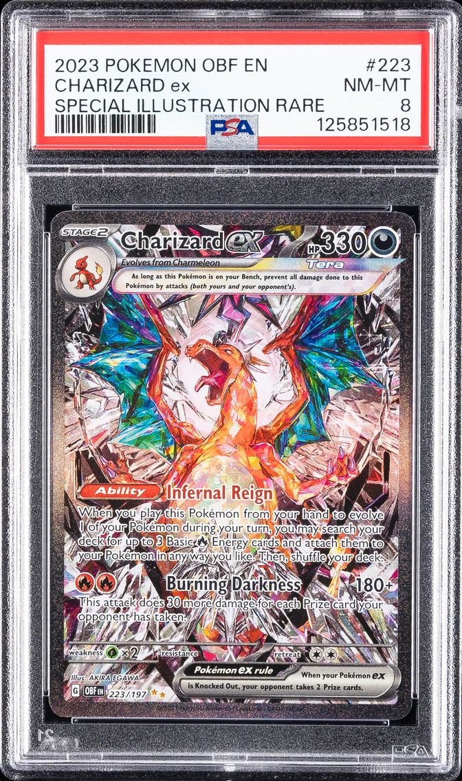 2023 #223 Charizard EX PSA 8 Obf EN-Obsidian Flames Pokemon
