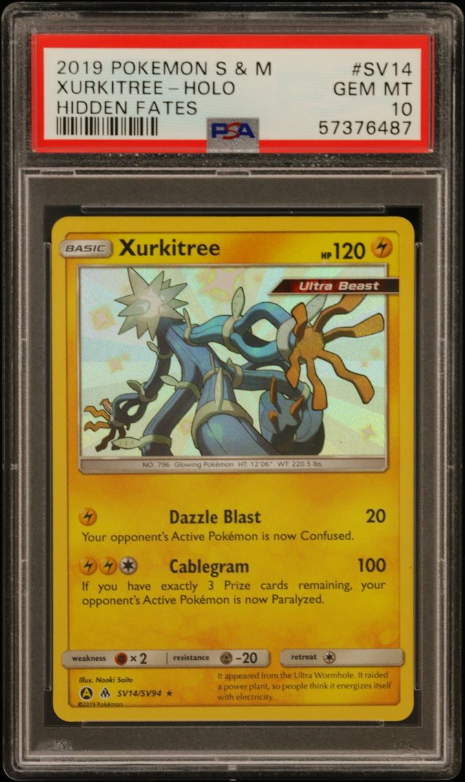 2019 #SV14 Xurkitree-Holo PSA 10 Sun & Moon Hidden Fates