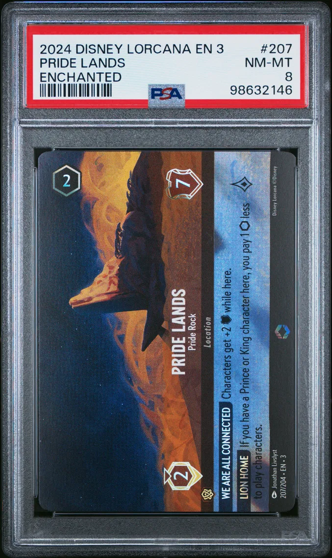 2024 #207 Pride Lands - Pride Rock PSA 8 Disney Lorcana EN 3-Into the Inklands