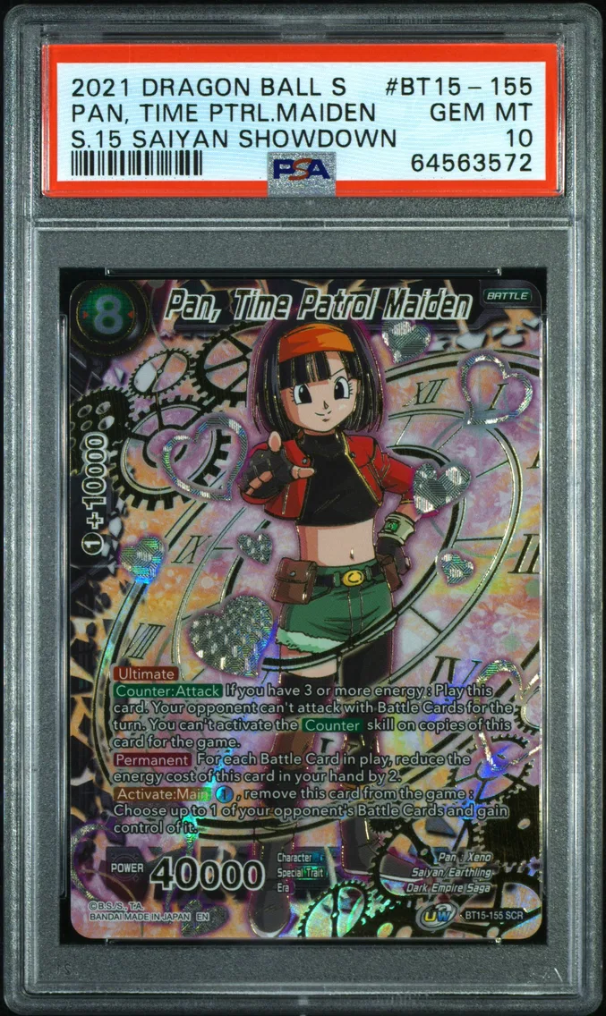2021 #BT15-155 Pan, Time Patrol Maiden PSA 10 Dragon Ball Super Card Game Series 15 Saiyan Showdown