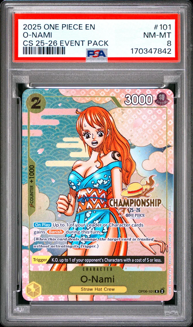 2025 #101 O-Nami PSA 8 One Piece Championship 2025-26 Event Pack