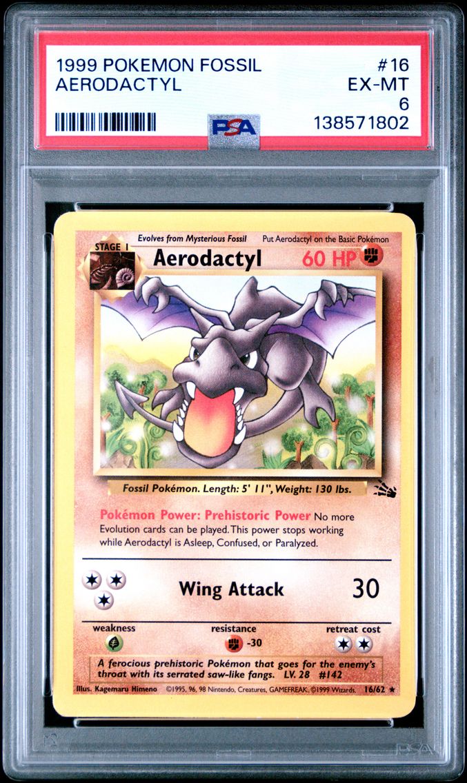 1999 #16 Aerodactyl PSA 6 Fossil