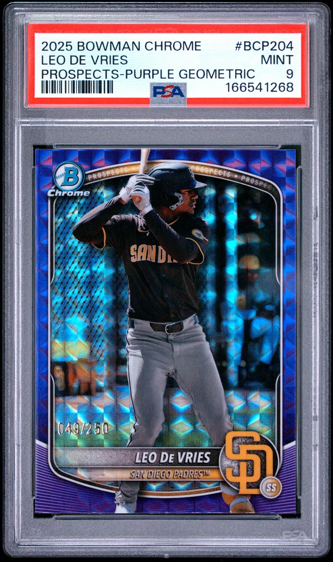 2025 #BCP204 Leo de Vries PSA 9 Bowman Chrome Prospects