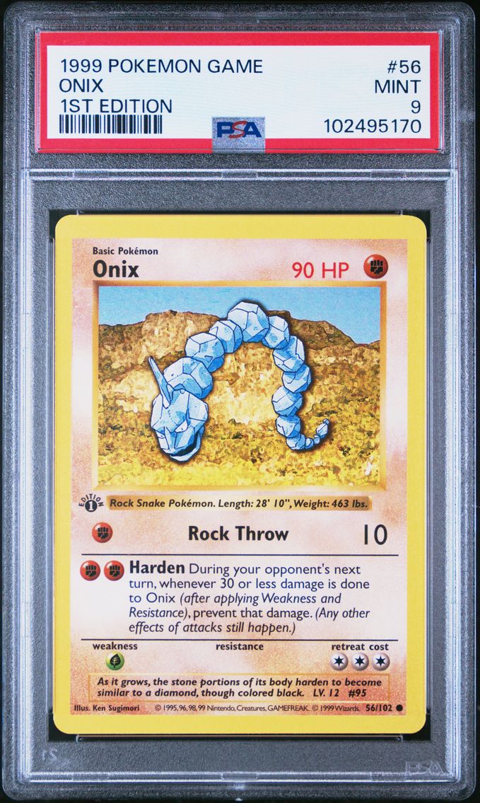 1999 #56 Onix 1st Edition PSA 9 Game Pokemon