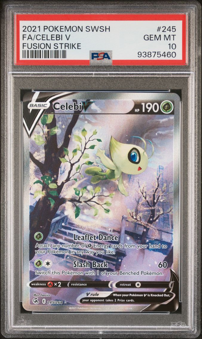 2021 #245 Full Art/Celebi V PSA 10 Sword & Shield Fusion Strike