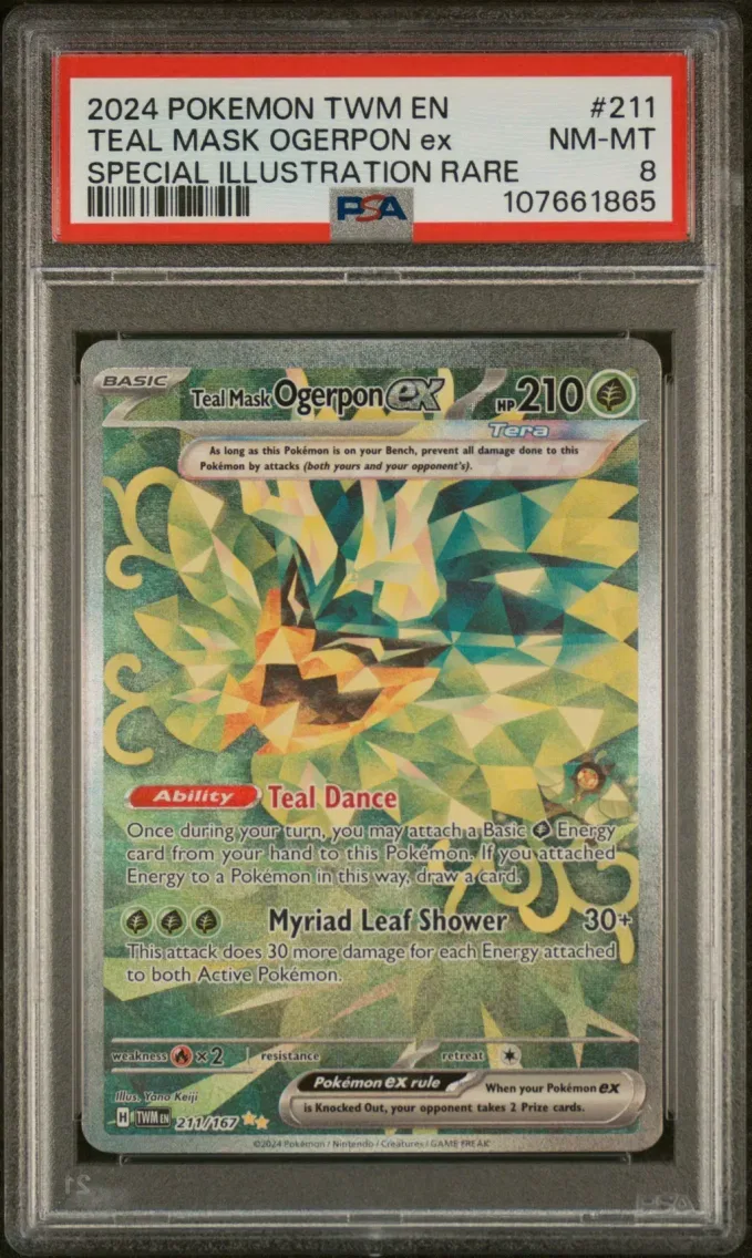 2024 #211 Teal Mask Ogerpon EX PSA 8 Twm EN-Twilight Masquerade