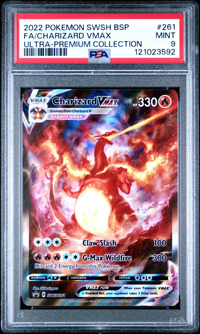 2022 #261 Full Art/Charizard Vmax PSA 9 Swsh Black Star Promo