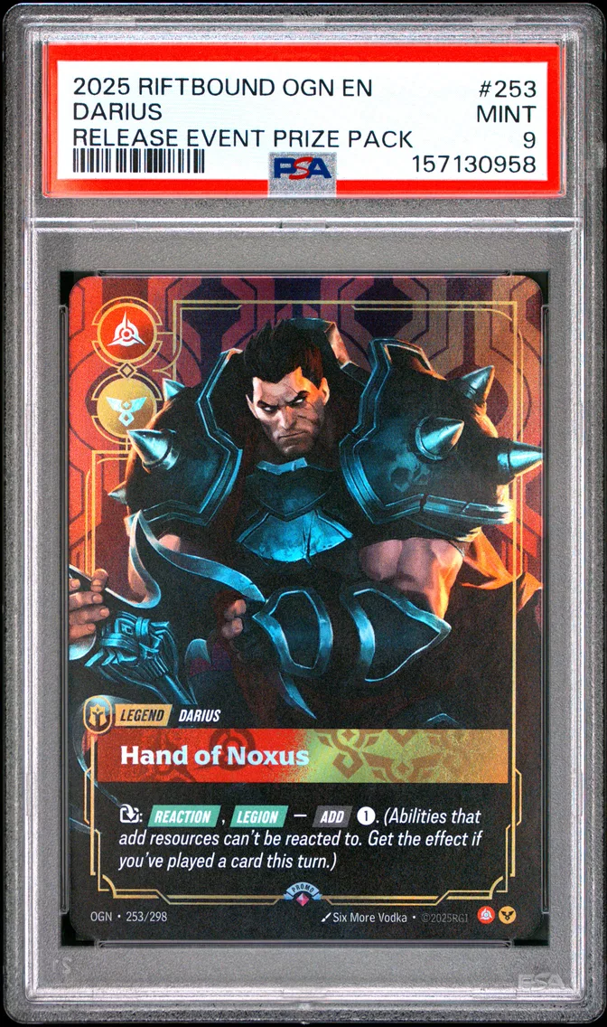 2025 #253 Darius - Hand of Noxus PSA 9 Riftbound: League of Legends Ogn-Origins