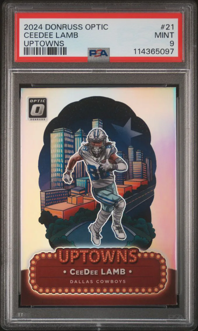 2024 #21 CEEDEE LAMB PSA 9 Panini Donruss Optic Uptowns