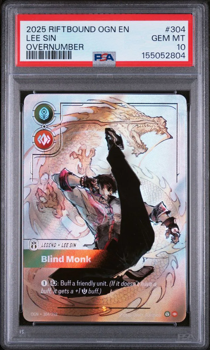 2025 #304 Lee Sin - Blind Monk PSA 10 Riftbound: League of Legends Ogn-Origins
