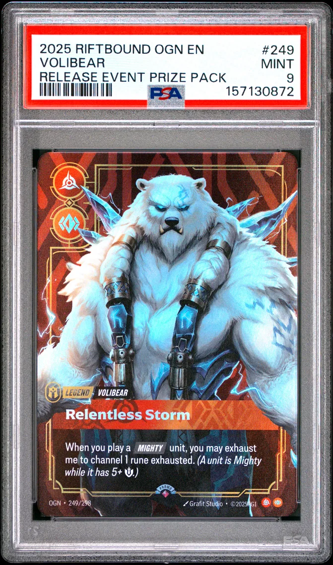 2025 #249 Volibear - Relentless Storm PSA 9 Riftbound: League of Legends Ogn-Origins