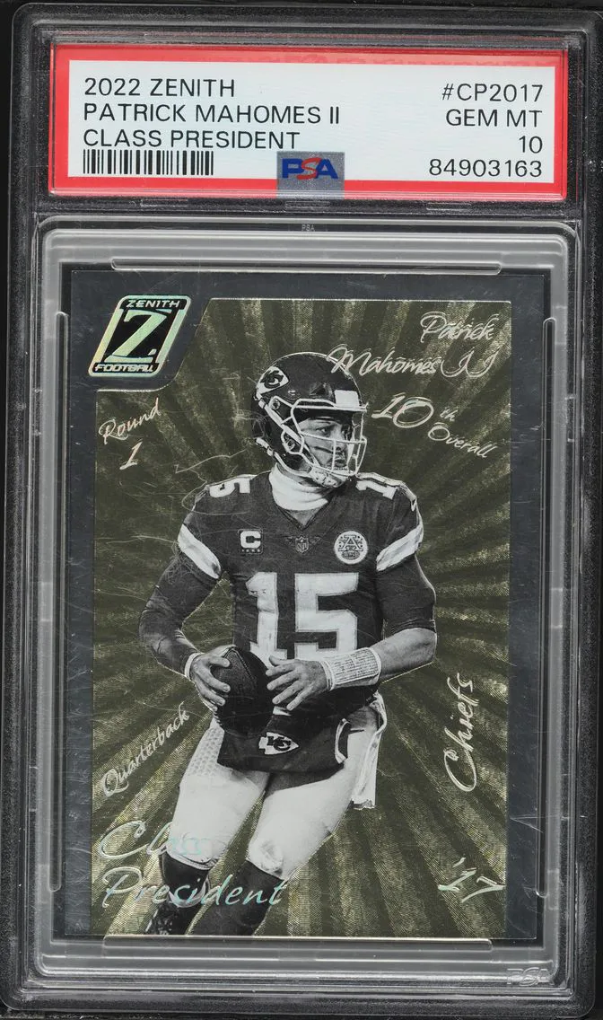 2022 #CP2017 Patrick Mahomes II PSA 10 Panini Zenith Class President Football