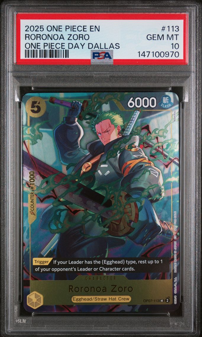 2025 #113 Roronoa Zoro PSA 10 On