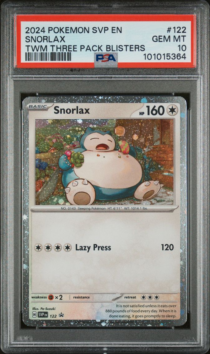2024 #122 Snorlax PSA 10 Svp EN-SV Black Star Promo