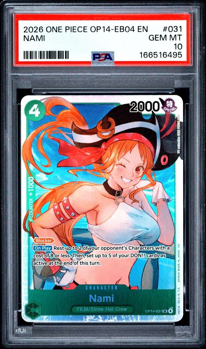 2026 #031 Nami PSA 10 One Piece OP14-EB04-the Azure Sea's Seven