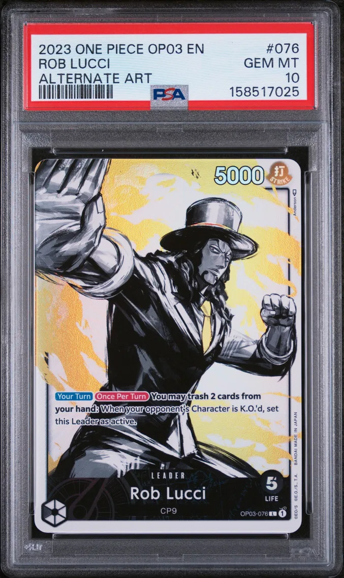 2023 #076 Rob Lucci PSA 10 One Piece OP03-Pillars of Strength