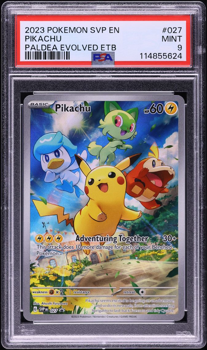 2023 #027 Pikachu PSA 9 Svp EN-SV Black Star Promo Pokemon