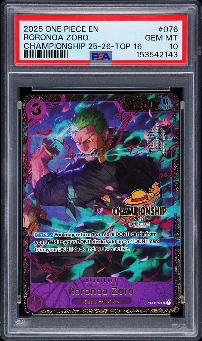2025 #076 Roronoa Zoro PSA 10 One Piece Promos