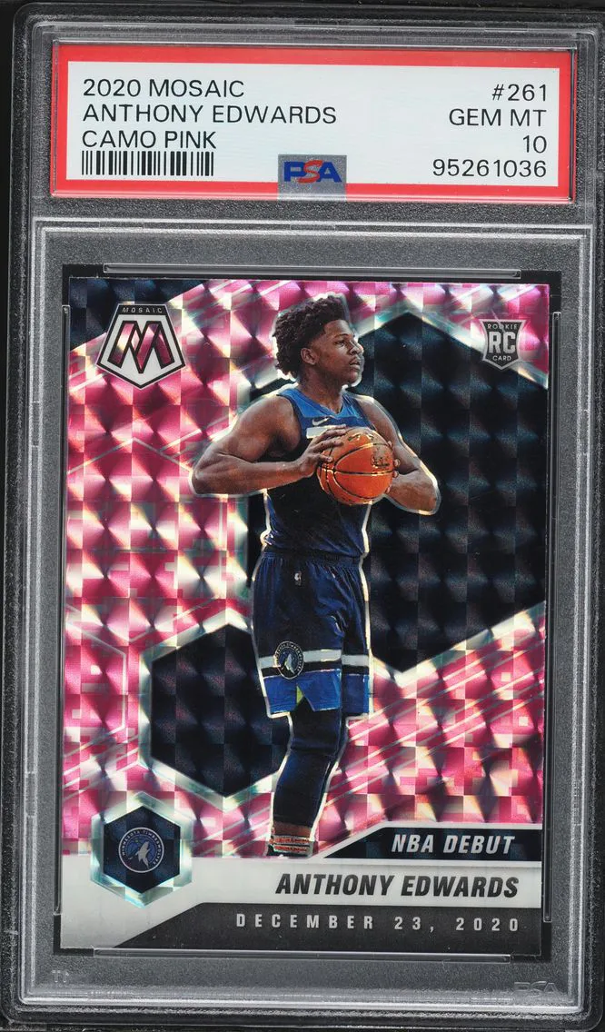 2020 #261 Anthony Edwards PSA 10 Panini Mosaic Basketball