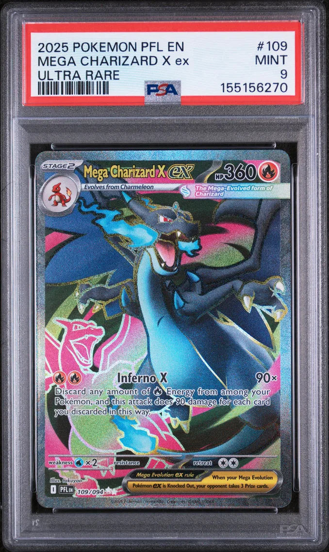 2025 #109 Mega Charizard X EX PSA 9 Pfl EN-Phantasmal Flames
