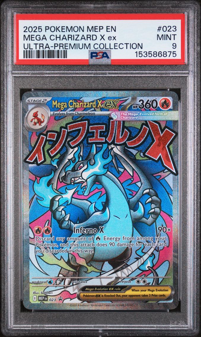 2025 #023 Mega Charizard X EX PSA 9 Mep EN-Me Black Star Promo