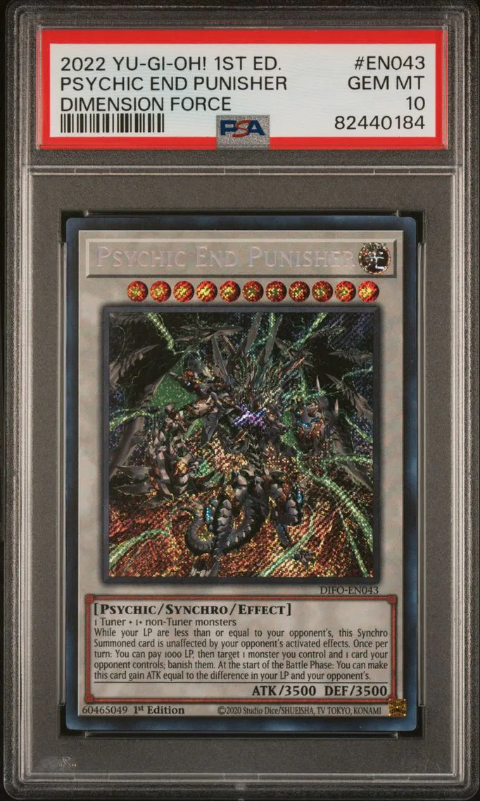 2022 #EN043 Psychic End Punisher 1st Edition PSA 10 YU-GI-Oh! Difo-Dimension Force