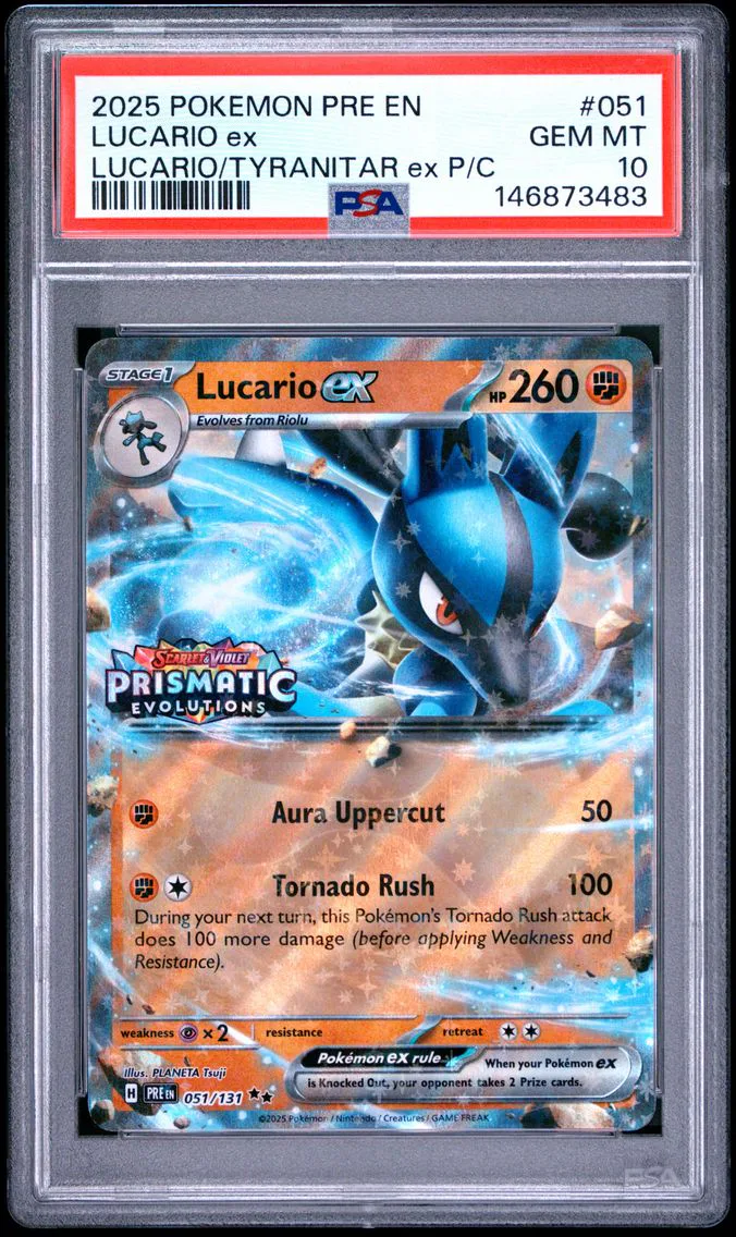 2025 #051 Lucario EX PSA 10 Pre EN-Prismatic Evolutions