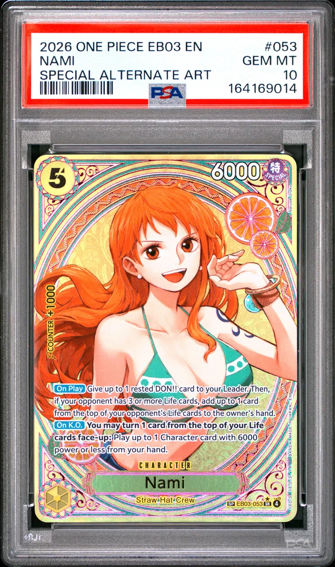 2026 #053 Nami PSA 10 One Piece EB03-Extra Booster -One Piece Heroines Edition-