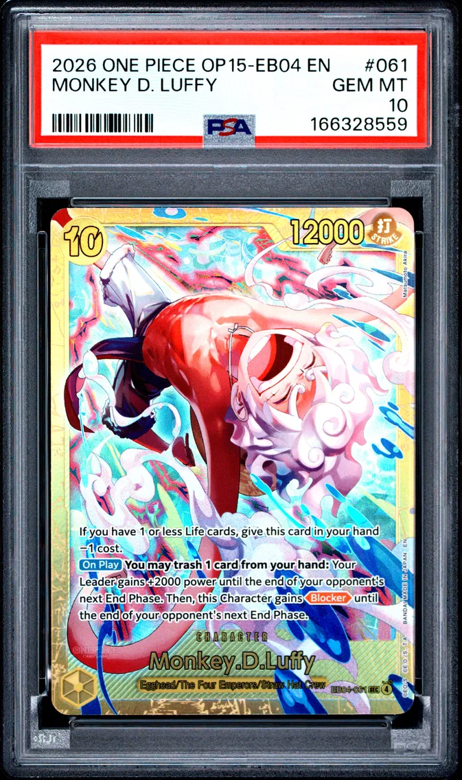 2026 #061 Monkey D. Luffy PSA 10 One Piece OP15-EB04-Adventure on Kami's Island