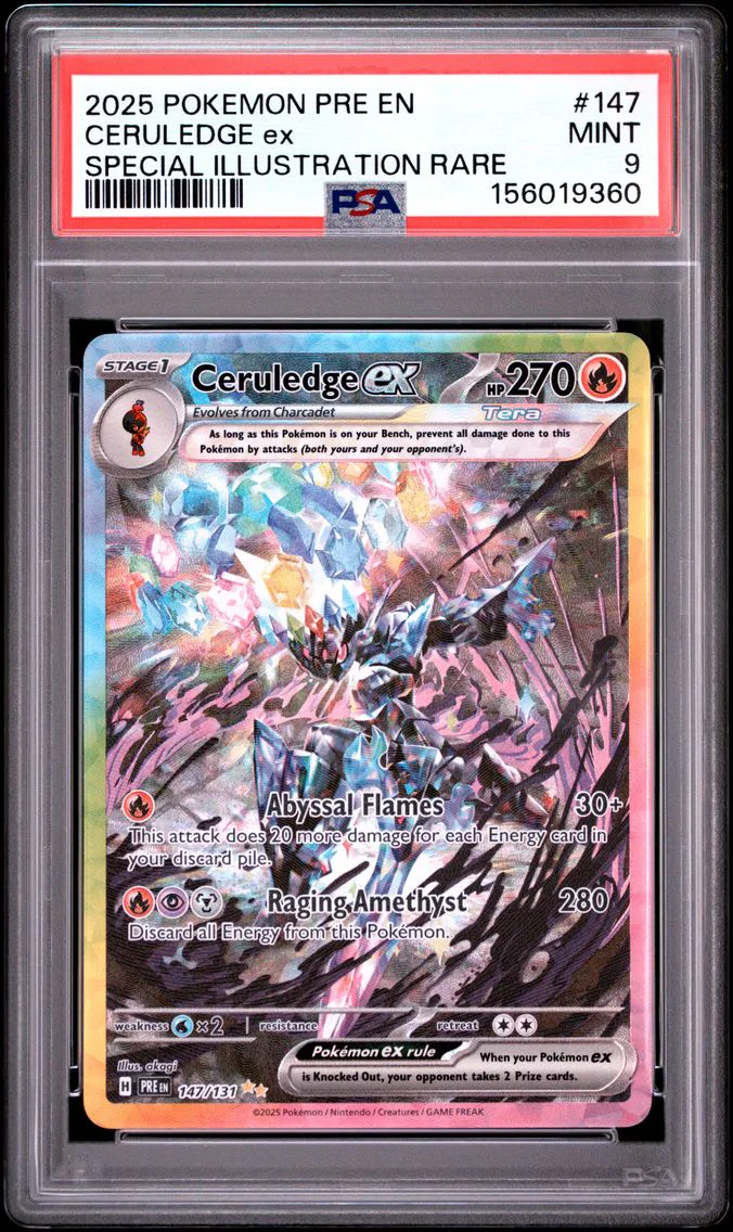 2025 #147 Ceruledge EX PSA 9 Pre EN-Prismatic Evolutions