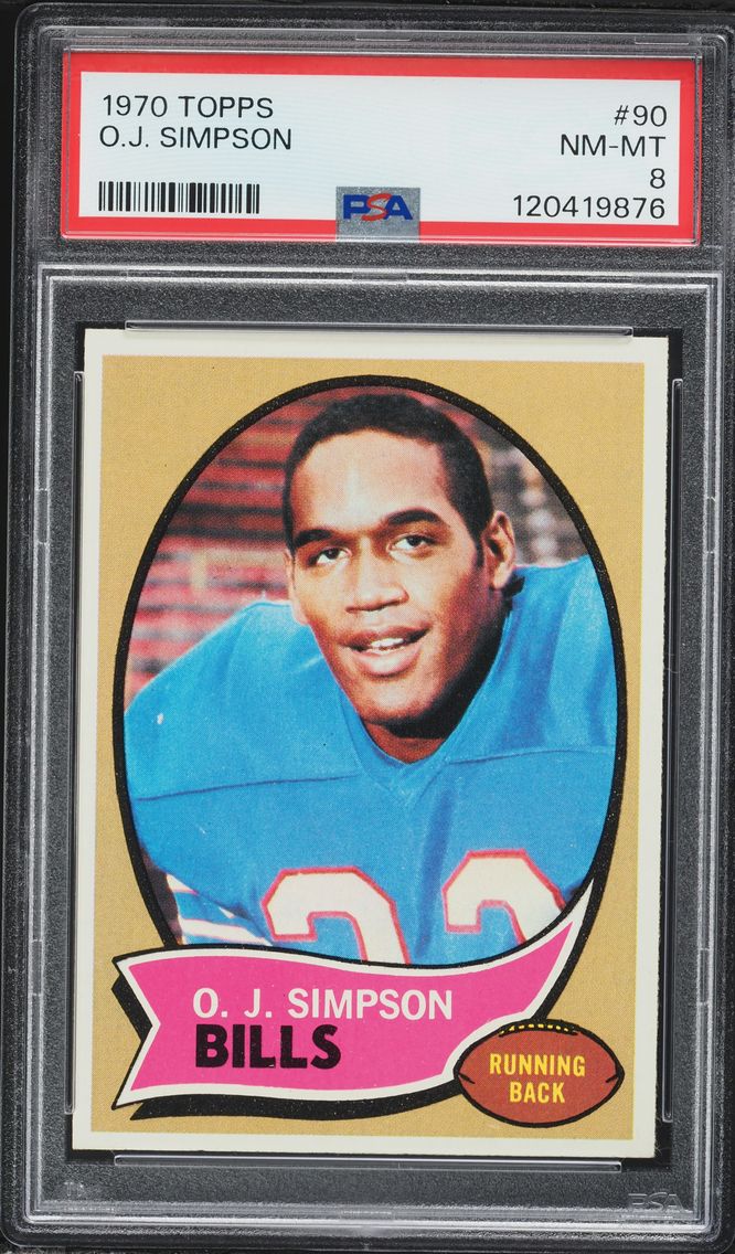 1970 #90 O.J. Simpson PSA 8 Topp