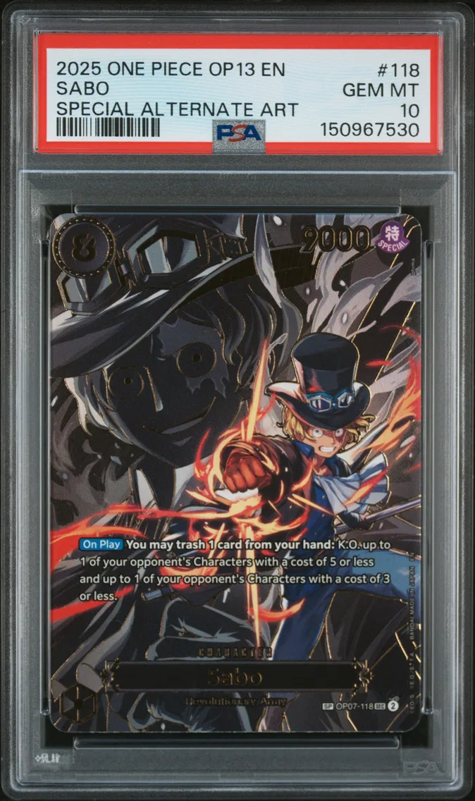 2025 #118 Sabo PSA 10 One Piece OP13-Carrying on His Will