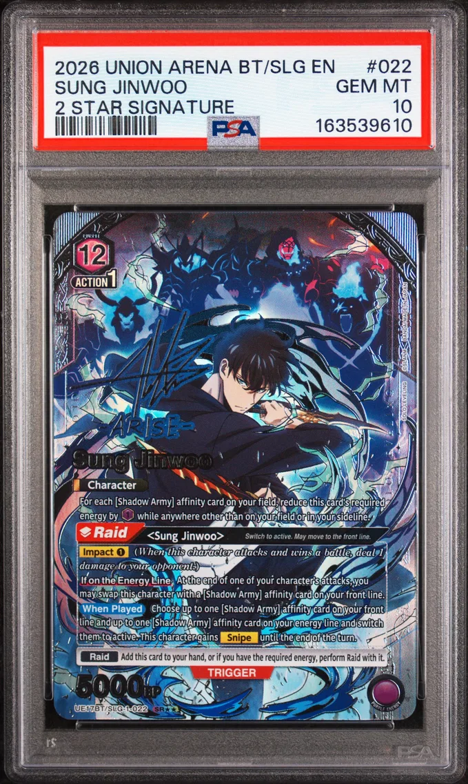 2026 #022 Sung Jinwoo PSA 10 Union Arena Ue17bt/Slg Solo Leveling