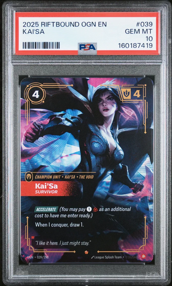 2025 #039 KAI'SA PSA 10 Riftbound: League of Legends Ogn-Origins