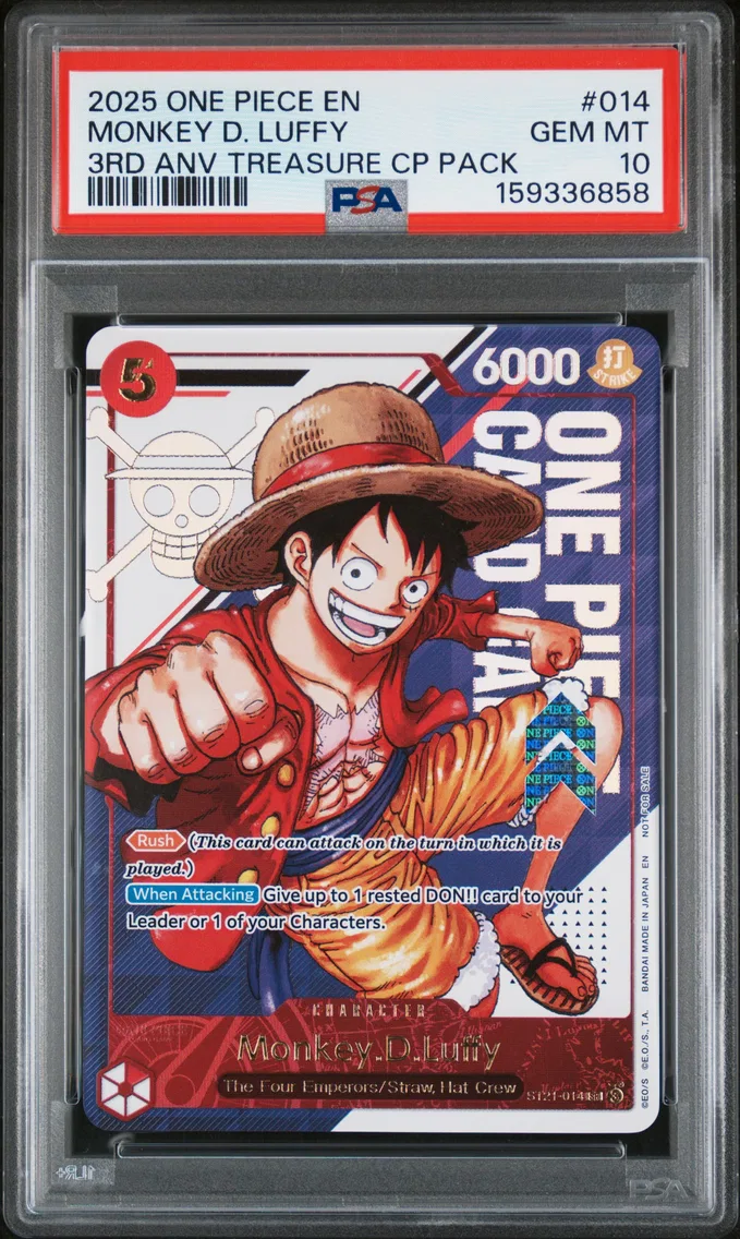 2025 #014 Monkey D. Luffy PSA 10 One Piece 3rd Anniversary! One Piece Card Treasure Campaign Pack
