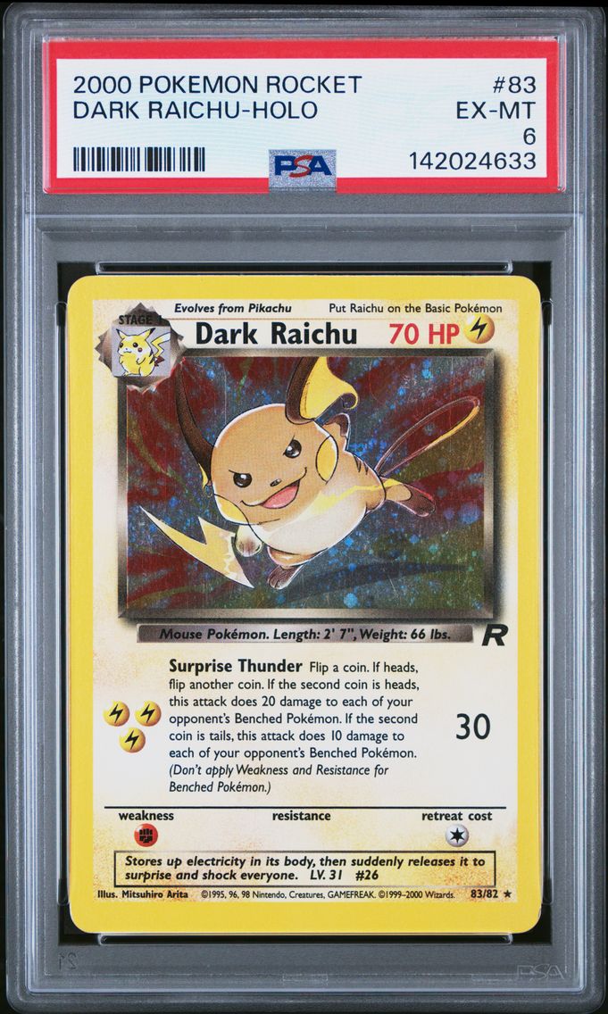 2000 #83 Dark Raichu-Holo PSA 6 Rocket Pokemon