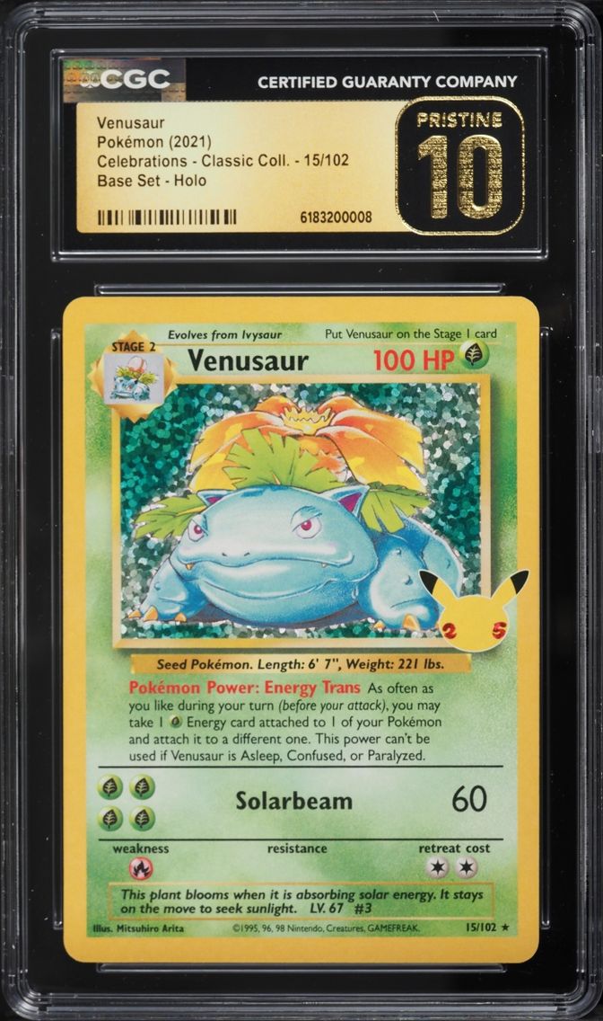 2021 Pokemon Sword & Shield Celebrations Classic Collection Holo Venusaur #15 CGC 10 PRISTINE