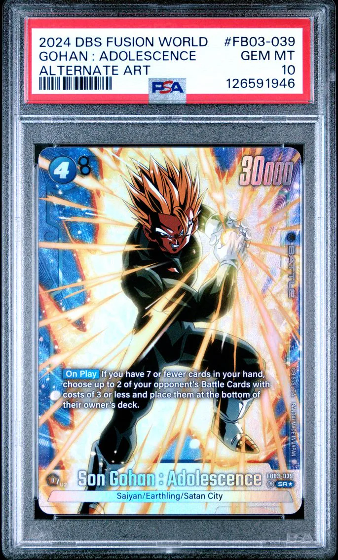 2024 #FB03-039 Son Gohan : Adolescence PSA 10 Dragon Ball Super Card Game Fusion World Raging Roar