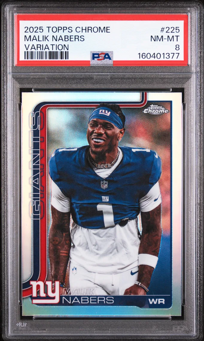 2025 #225 Malik Nabers PSA 8 Topps Chrome