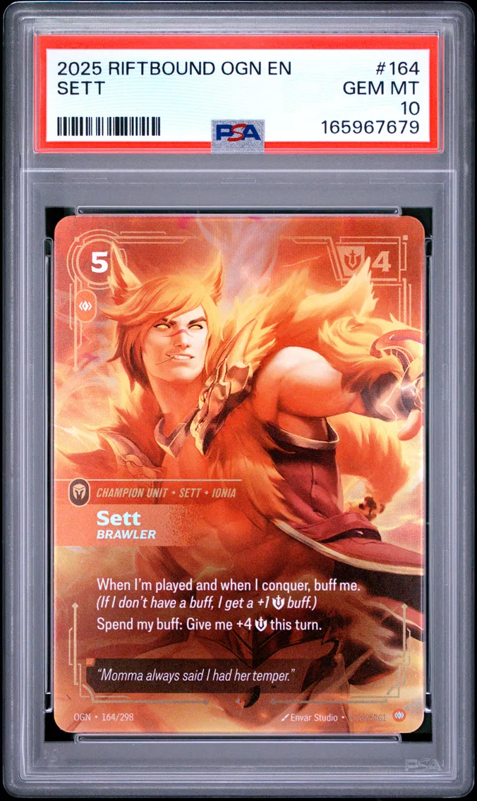 2025 #164 Sett - Brawler PSA 10 Riftbound: League of Legends Ogn-Origins