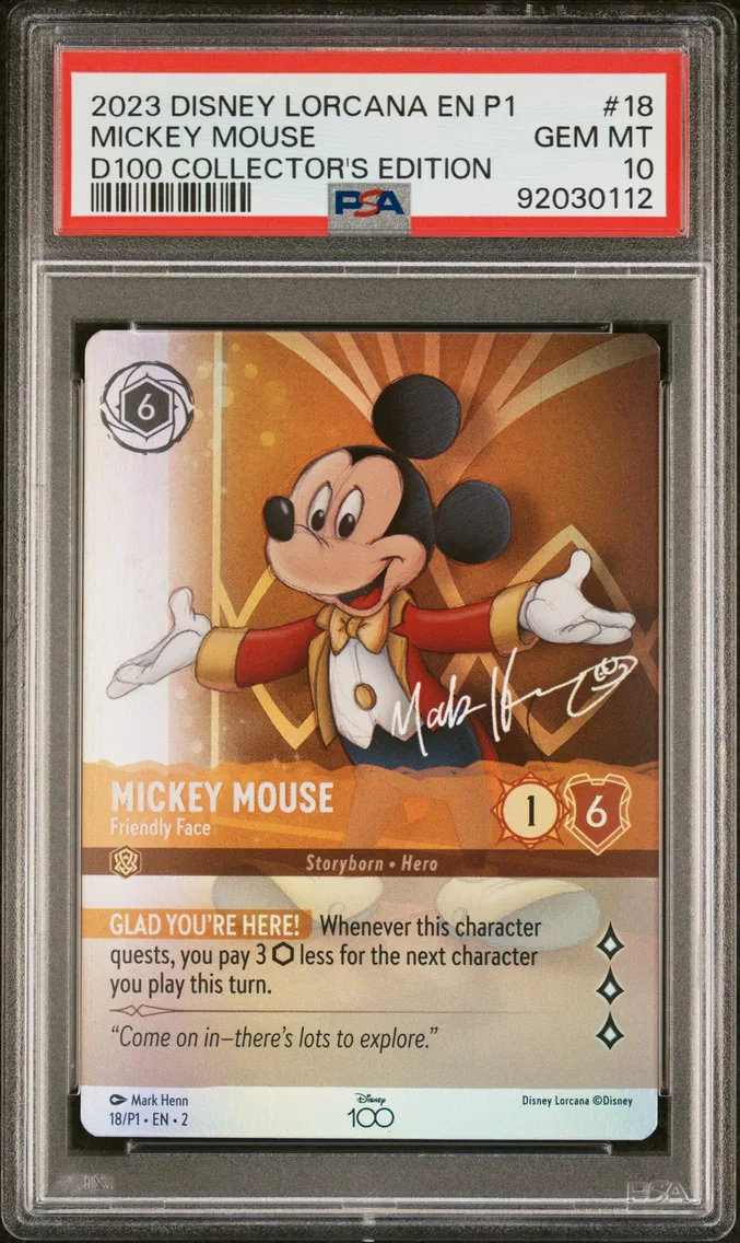 2023 #18 Mickey Mouse - Friendly Face PSA 10 Disney Lorcana EN P1-Promo